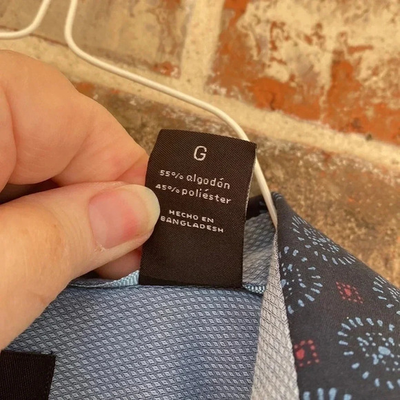 Axist Navy Blue Geometric Medallion Button Down Shirt - Picture 4 of 9